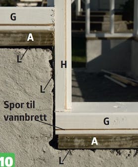 Stolper og sprosser i orangeri Stolper og sprosser i gavlene lages på orangeri